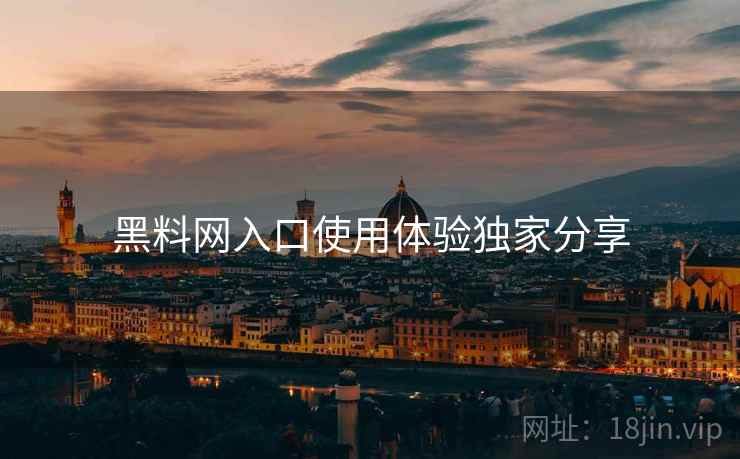 黑料网入口使用体验独家分享
