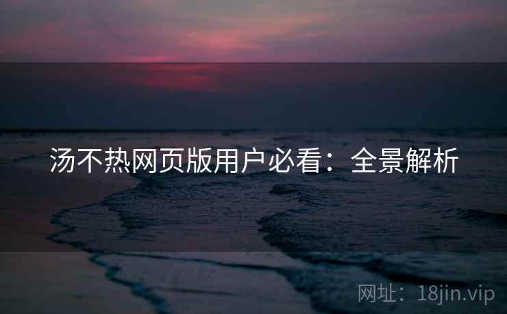 汤不热网页版用户必看：全景解析