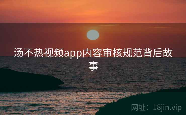 汤不热视频app内容审核规范背后故事