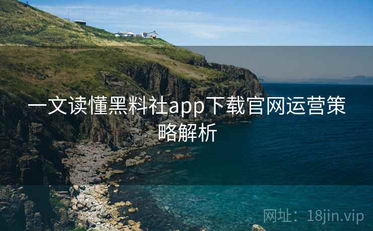一文读懂黑料社app下载官网运营策略解析