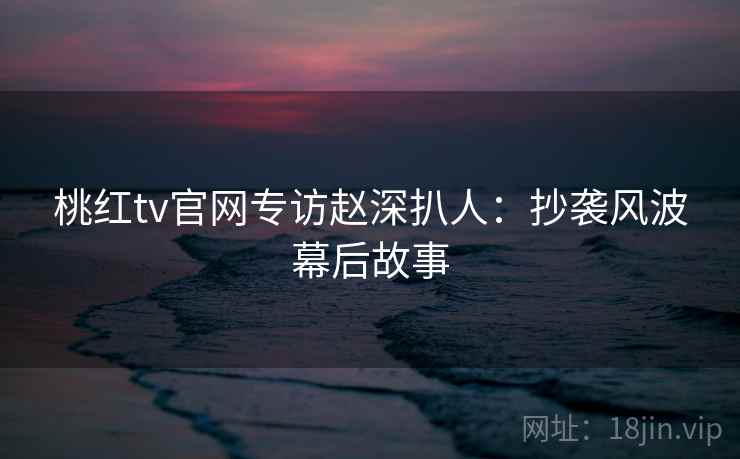 桃红tv官网专访赵深扒人：抄袭风波幕后故事